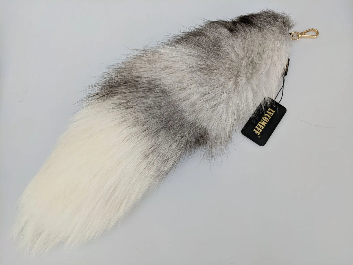 Natural Fox Fur Tail Keychain Cosplay Accessory