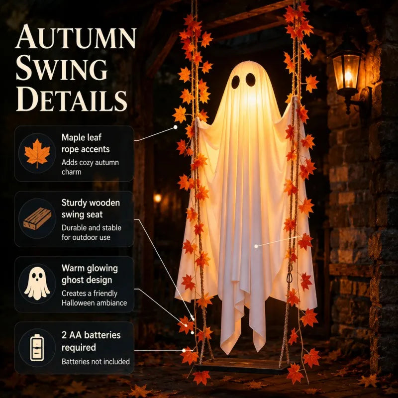 LED Ghost Halloween Decoration Swinging Hanging Lamp Glowing Wizard Light for Bar Party Halloween Props