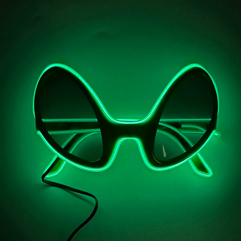 Luminous LED Alien Sunglasses Neon ET Glasses Props Halloween Cosplay