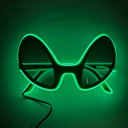 Luminous LED Alien Sunglasses Neon ET Glasses Props Halloween Cosplay
