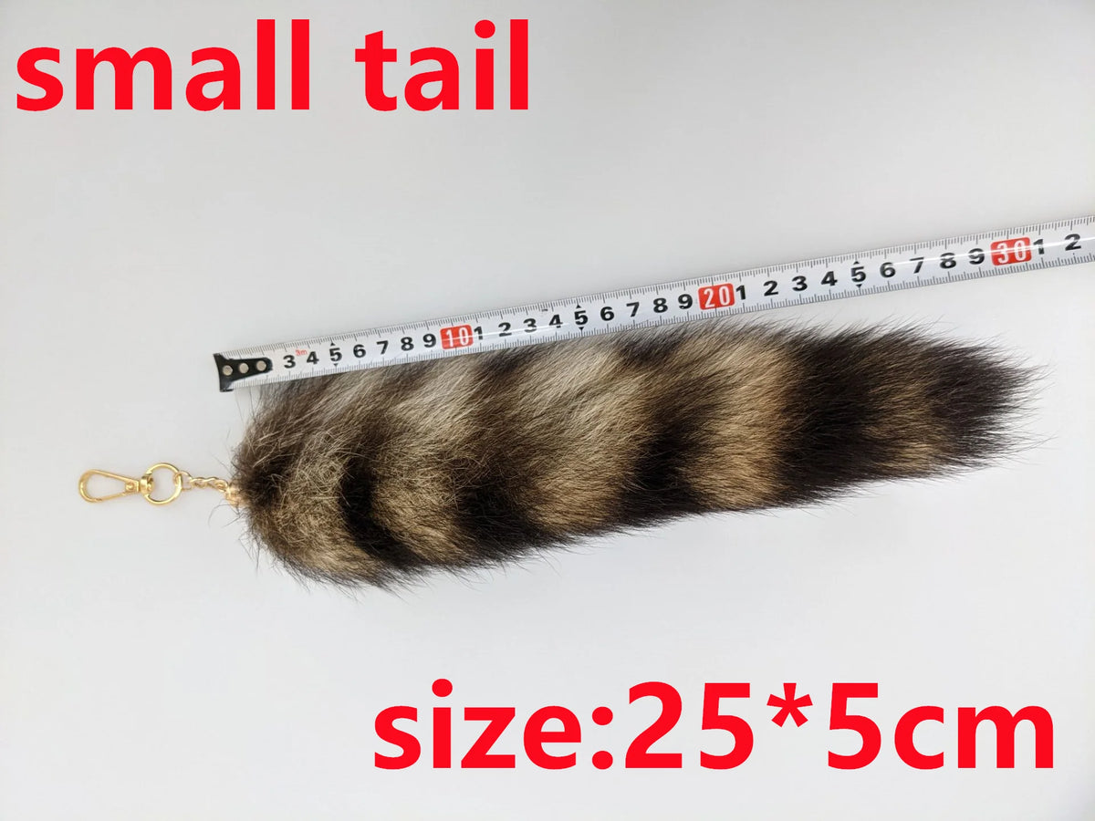 Natural Fox Fur Tail Keychain Cosplay Accessory