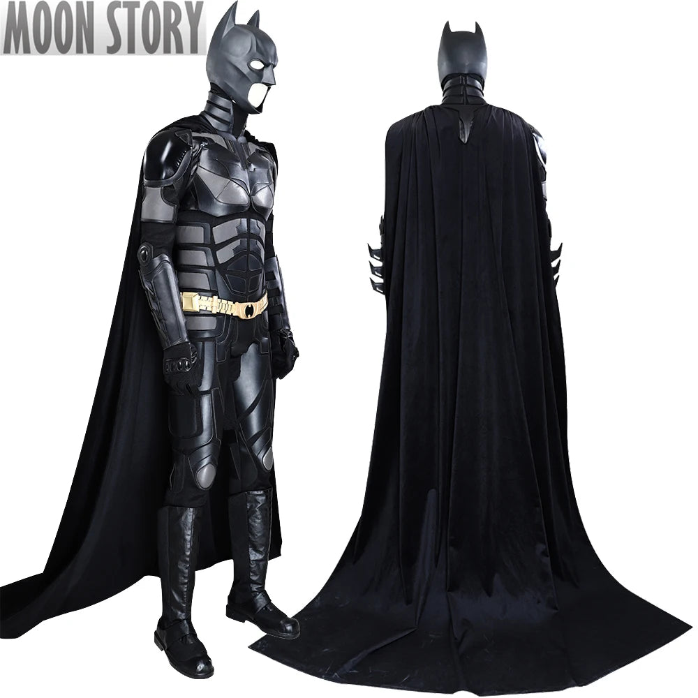 Halloween Carnival Superhero Bat Bruce Wayne Cosplay Costume Outfit Jumpsuit With Cape Mask For The Dark Knight Suit Adult Men