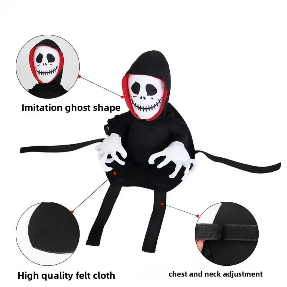 Death Rider Skeleton Jumpsuit Cat Dog Halloween Cosplay