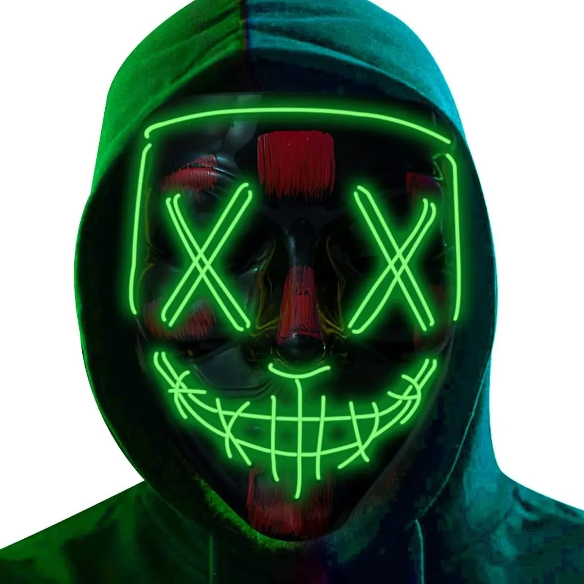 Scary LED Light Up EL Wire Mask Halloween Cosplay