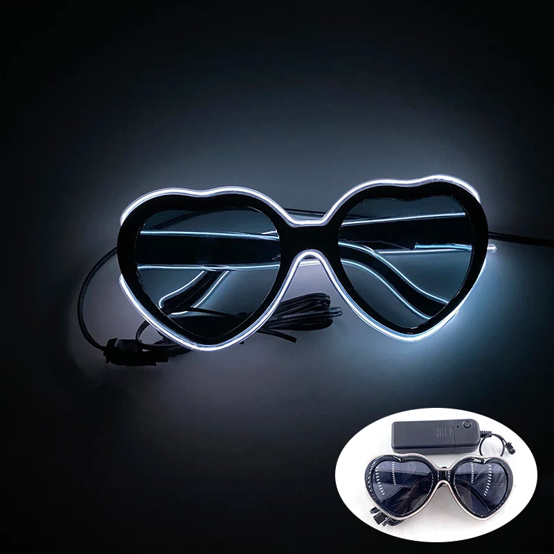 Luminous LED Alien Sunglasses Neon ET Glasses Props Halloween Cosplay