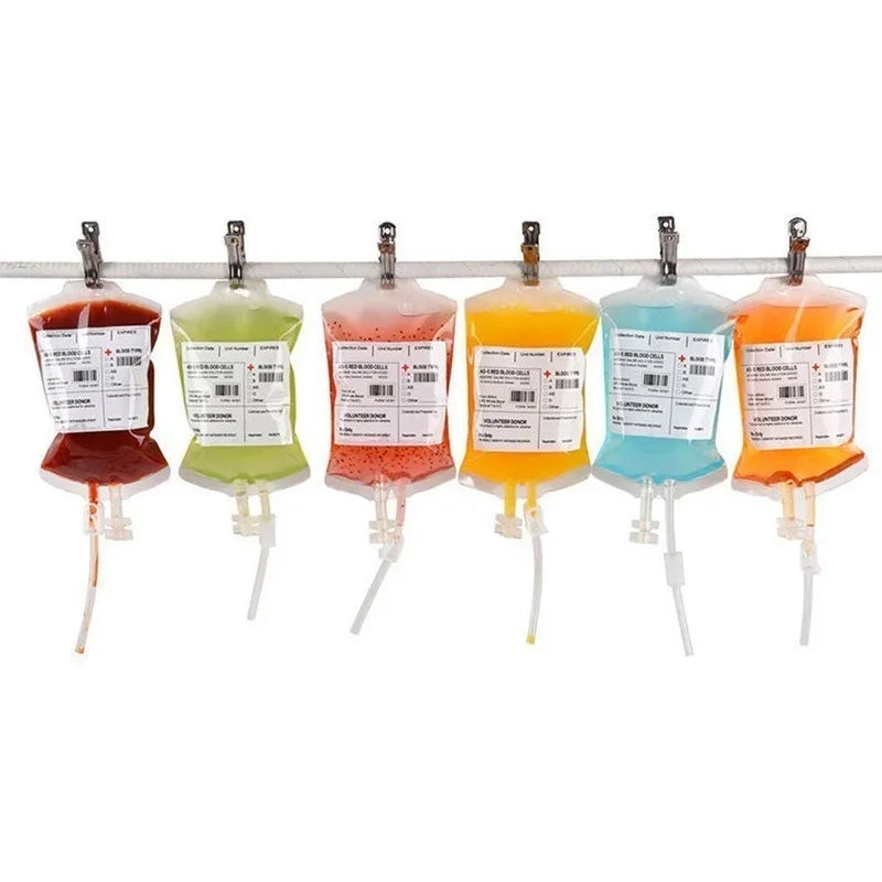 Simulation IV Blood Bags Drink Container Props Halloween Cosplay