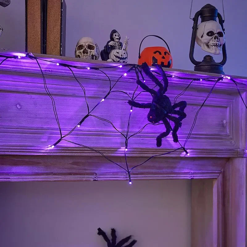 Spider Web LED String Lights Halloween Cosplay