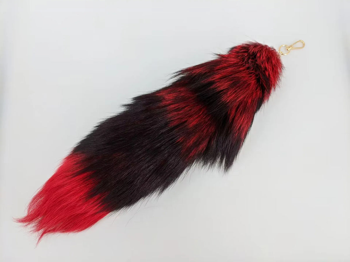 Natural Fox Fur Tail Keychain Cosplay Accessory