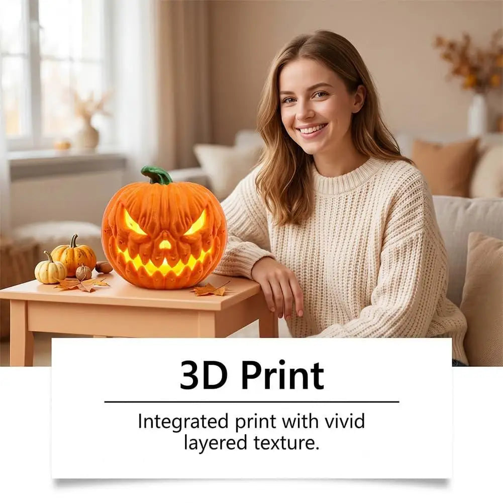 Light-Up Pumpkin Lamp Tabletop Decor Halloween Cosplay