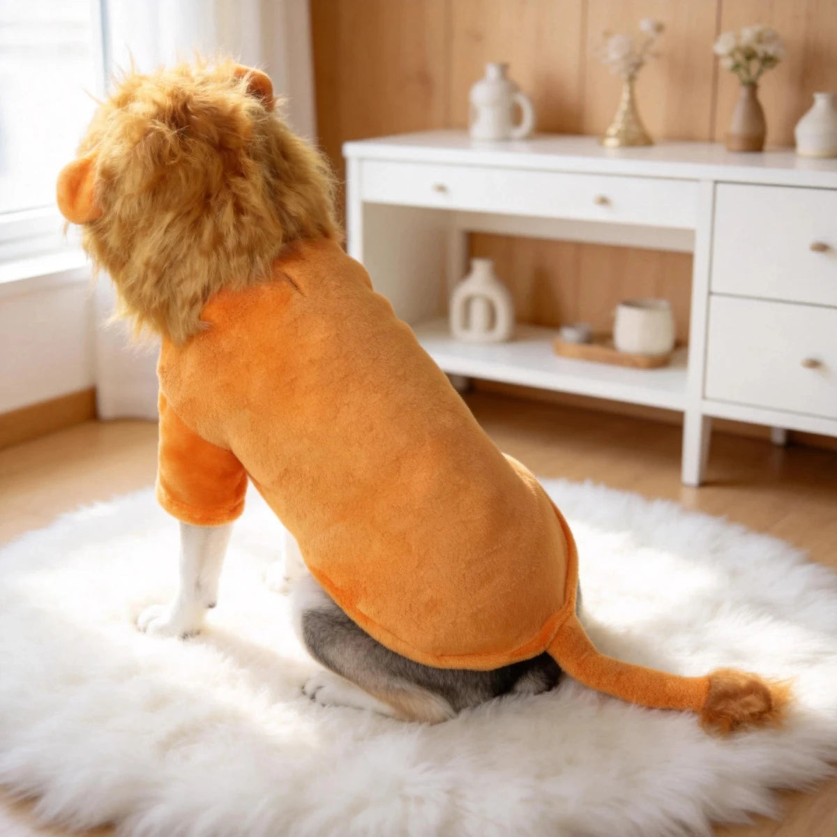 Lion Mane Fleece Jumpsuit Dog Halloween Cosplay