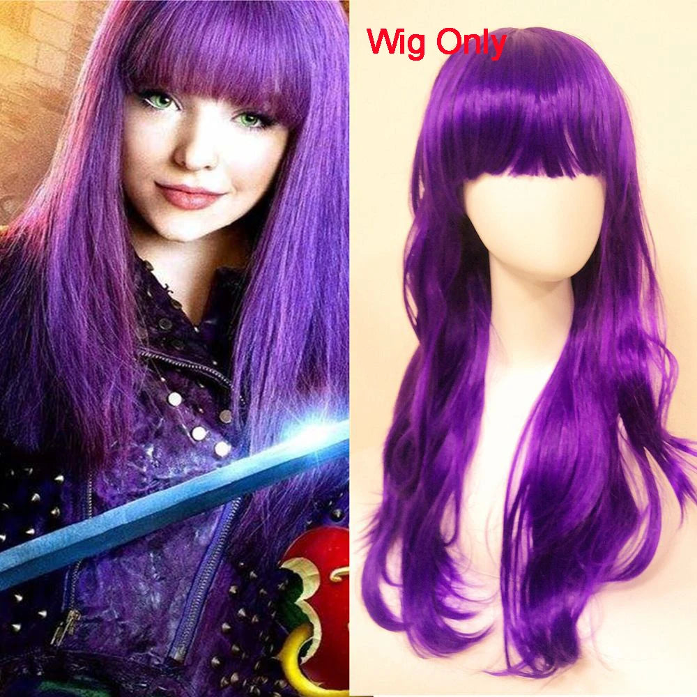 Kids Mal Evie Uniform Wig Set Halloween Cosplay