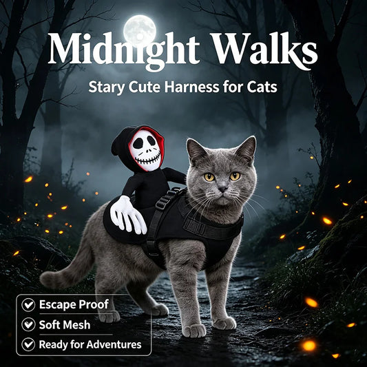 Death Rider Skeleton Jumpsuit Cat Dog Halloween Cosplay