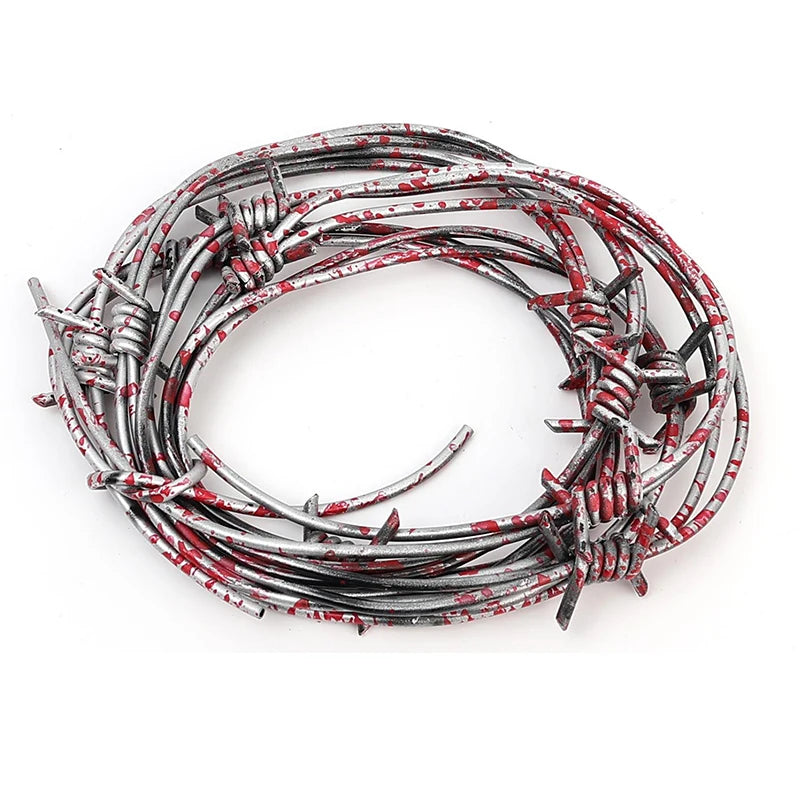 Fake Rusted Barbed Wire Garland Prop Halloween Cosplay