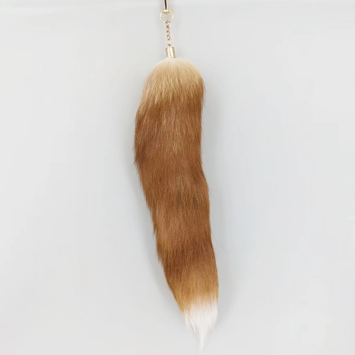 Natural Fox Fur Tail Keychain Cosplay Accessory