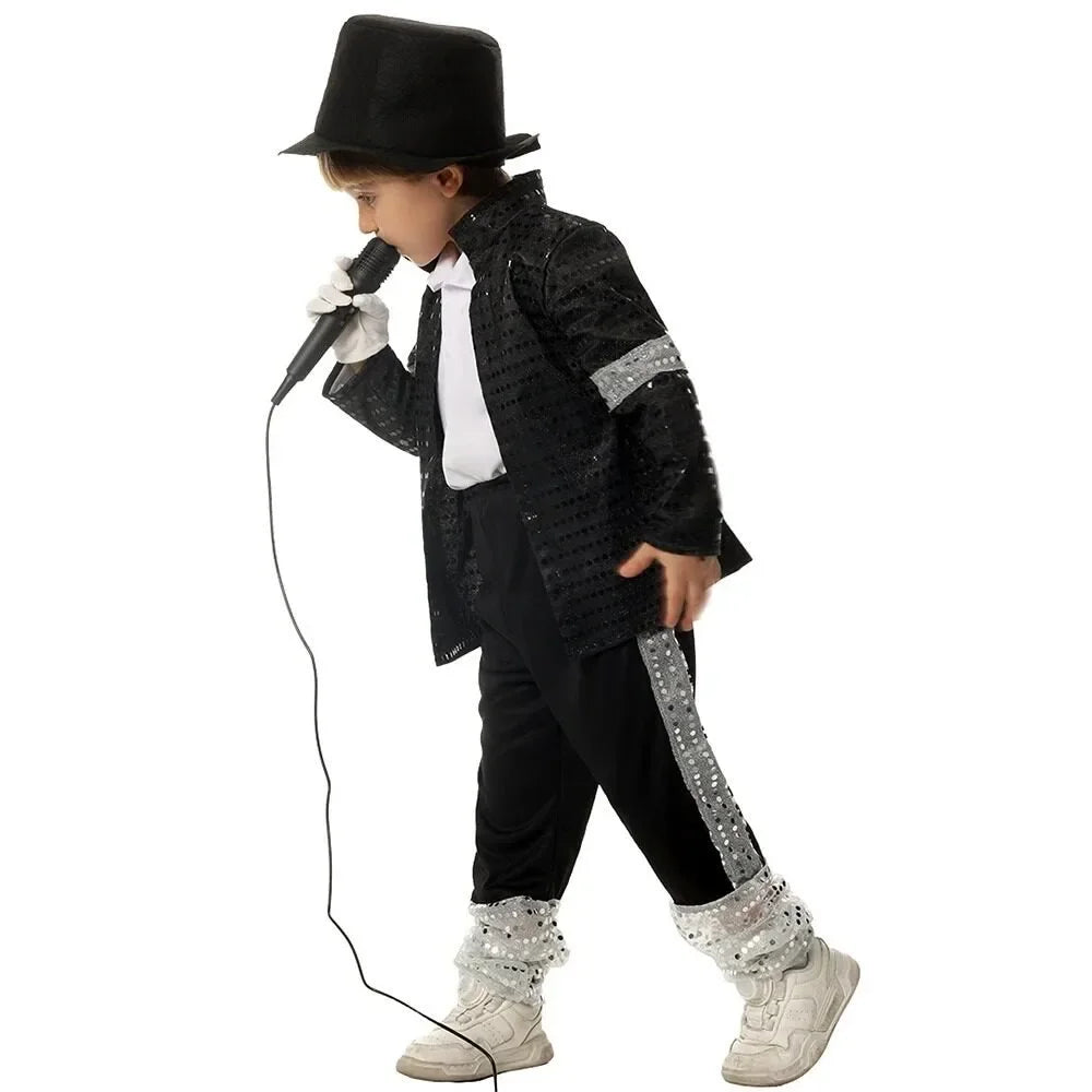 Kids Michael Jackson Pop Star Costume Halloween Cosplay
