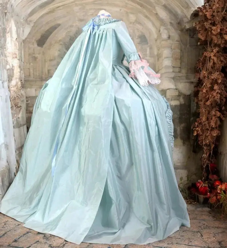 18th Century Queen Marie Antoinette Robe a la francaise Ball Gown Women Fancy Embroidered Rococo Dress Custom Made