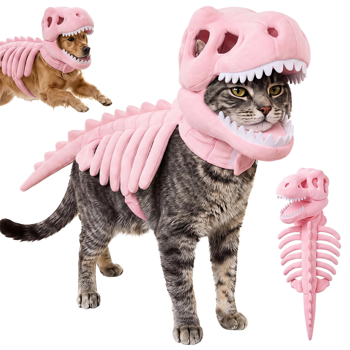 Glow Dark Cat Skeleton Plush Hoodie Halloween Cosplay