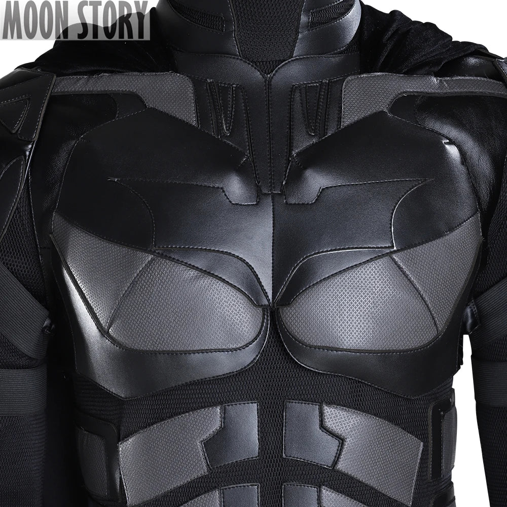 Halloween Carnival Superhero Bat Bruce Wayne Cosplay Costume Outfit Jumpsuit With Cape Mask For The Dark Knight Suit Adult Men