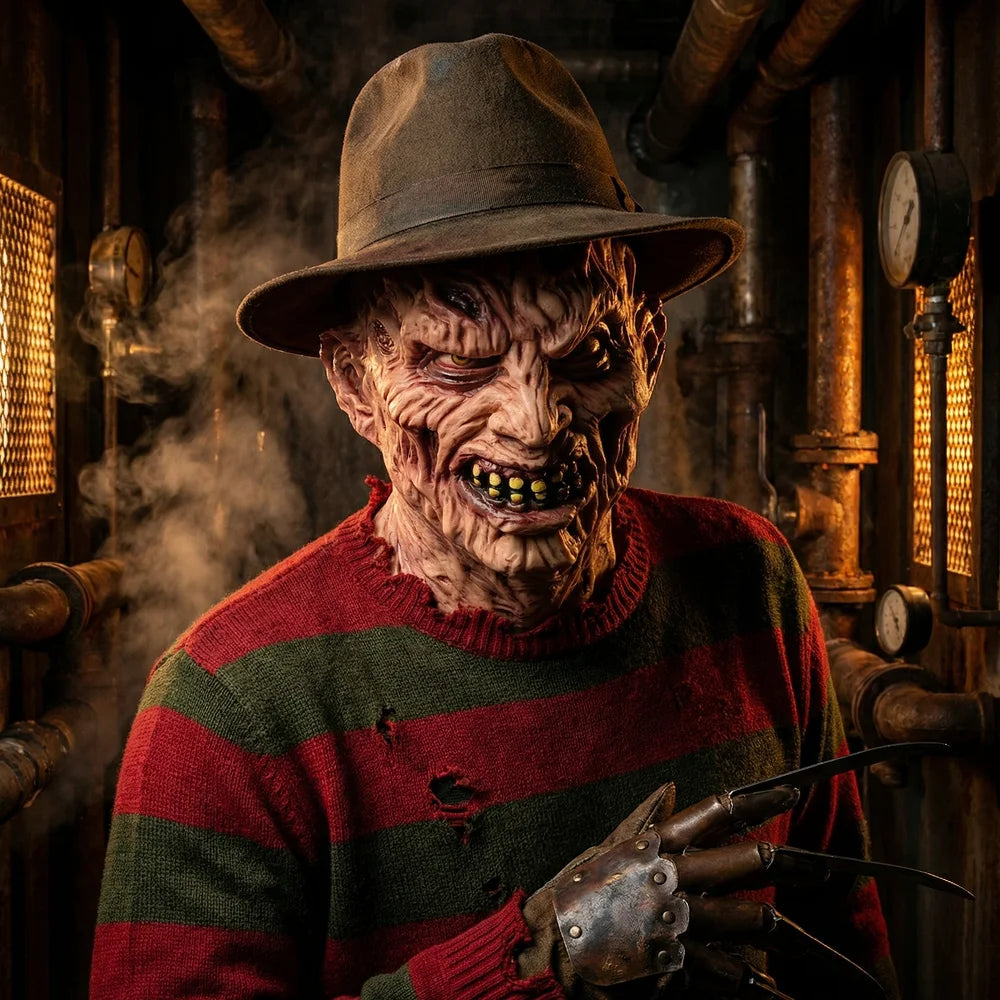 Horror Freddy Killer Latex Mask Halloween Cosplay