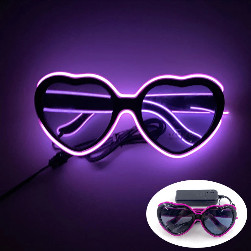 Luminous LED Alien Sunglasses Neon ET Glasses Props Halloween Cosplay