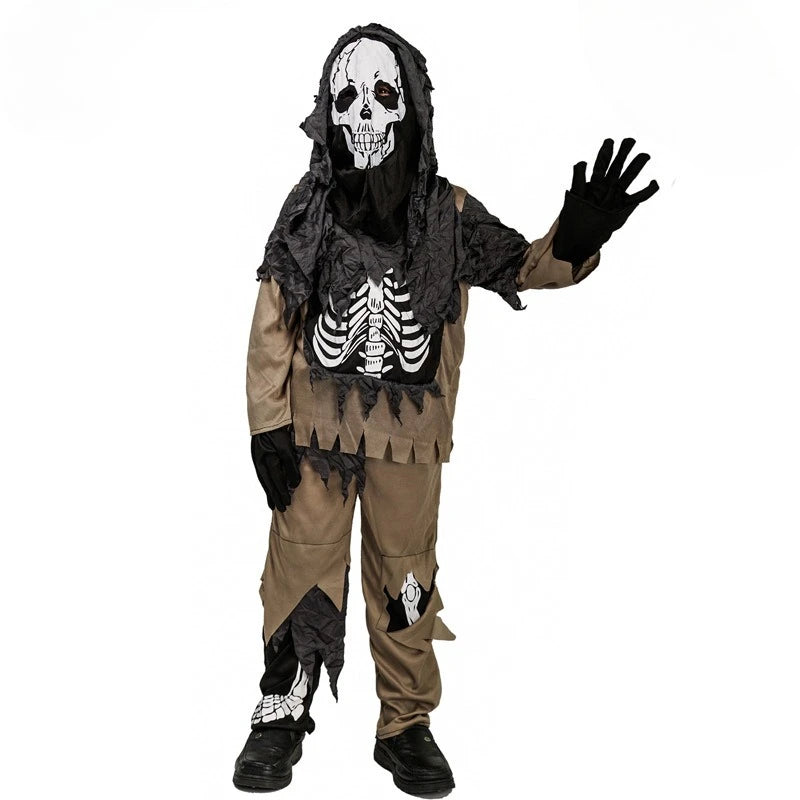 Scary Zombie Skeleton Skull Costume