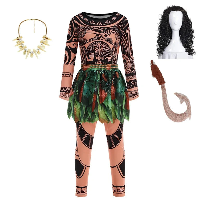 Kids Maui Tattoo Costume Set Halloween Cosplay