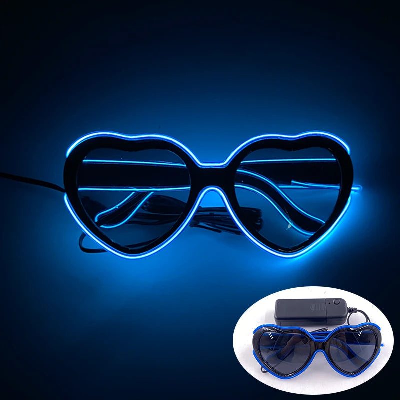 Luminous LED Alien Sunglasses Neon ET Glasses Props Halloween Cosplay