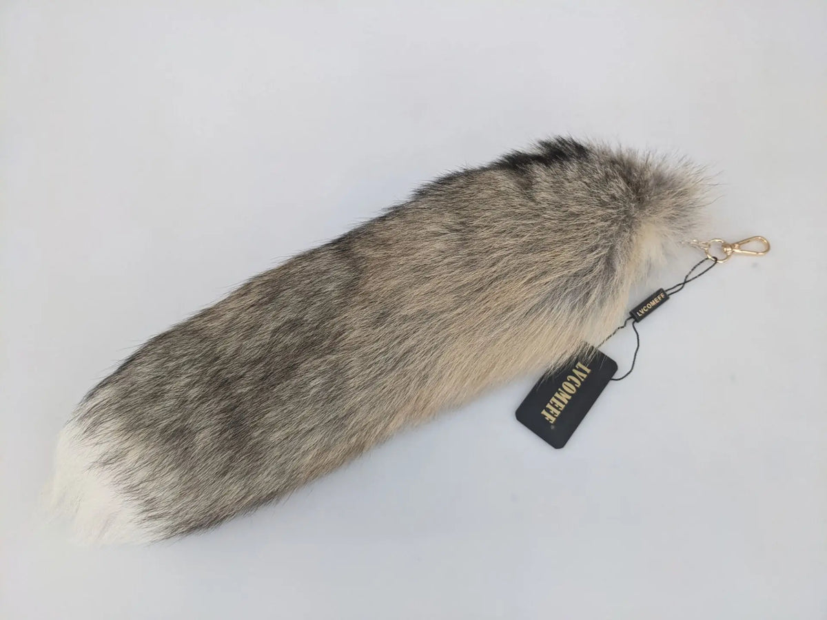 Natural Fox Fur Tail Keychain Cosplay Accessory