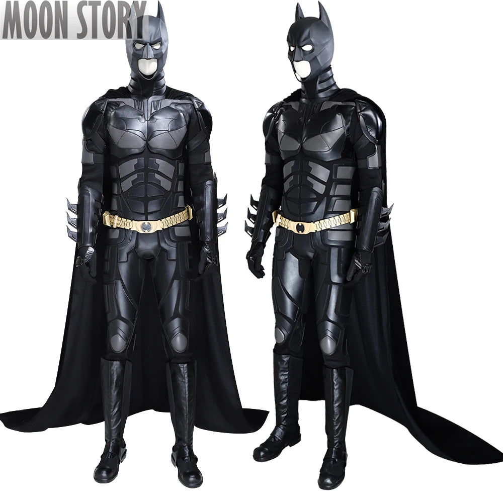 Halloween Carnival Superhero Bat Bruce Wayne Cosplay Costume Outfit Jumpsuit With Cape Mask For The Dark Knight Suit Adult Men
