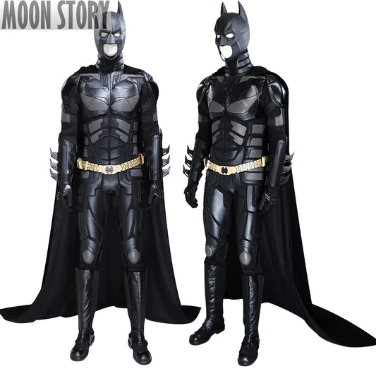 Halloween Carnival Superhero Bat Bruce Wayne Cosplay Costume Outfit Jumpsuit With Cape Mask For The Dark Knight Suit Adult Men