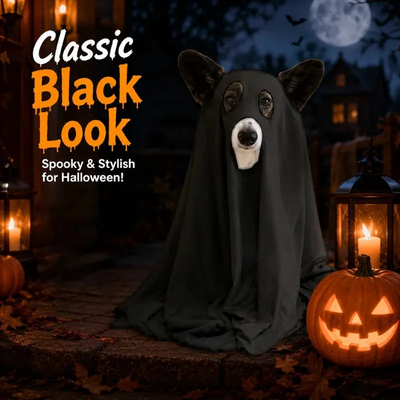 1Pc Halloween Ghost Shape Lightweight Elastic Dog Ghost Cloth Multi-color Fun Party Outfit for Small and Medium-sized Dogs