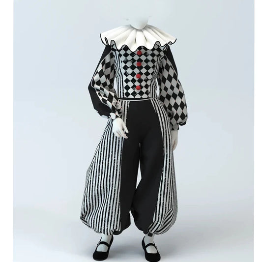 Custom Made 19th Century Vintage Jester Cosplay Costume Adult Mens Halloween Clown Joker Suit
