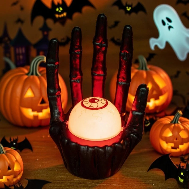1-10PCS Halloween Party Table Decoration Prop Pumpkin Light Ghost Hand for Haunted House Scene Setup and Holiday Atmosphere