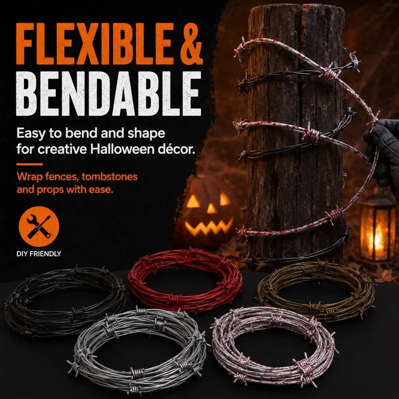 Fake Rusted Barbed Wire Garland Prop Halloween Cosplay
