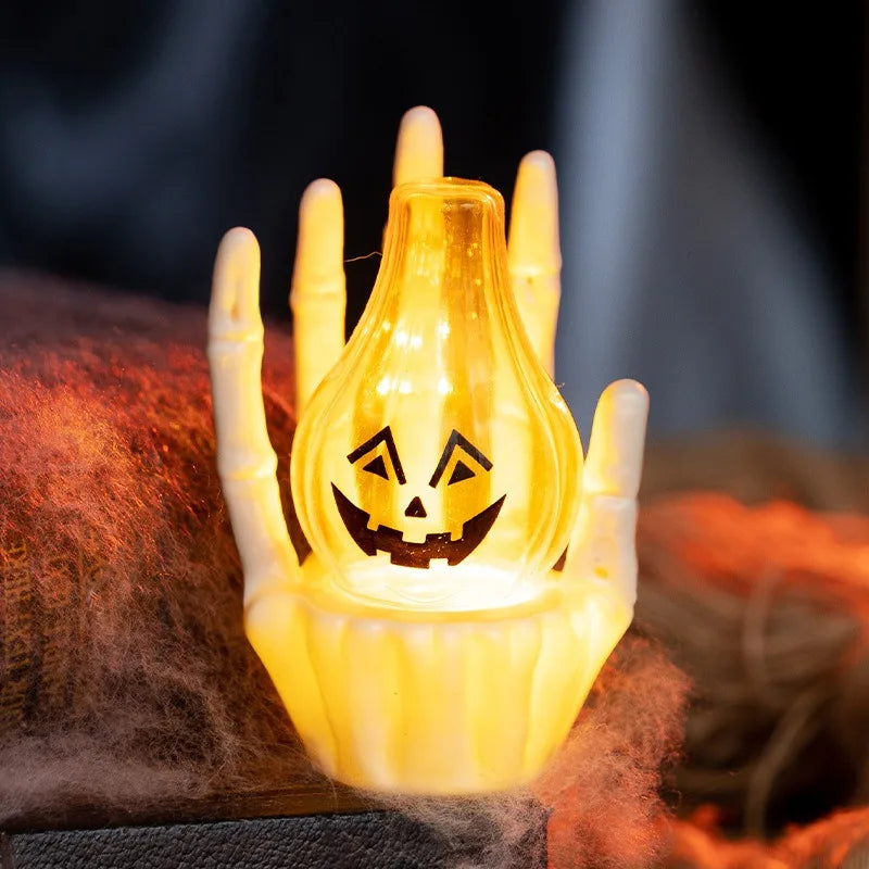 Pumpkin Light Ghost Hand Table Decoration Halloween Cosplay