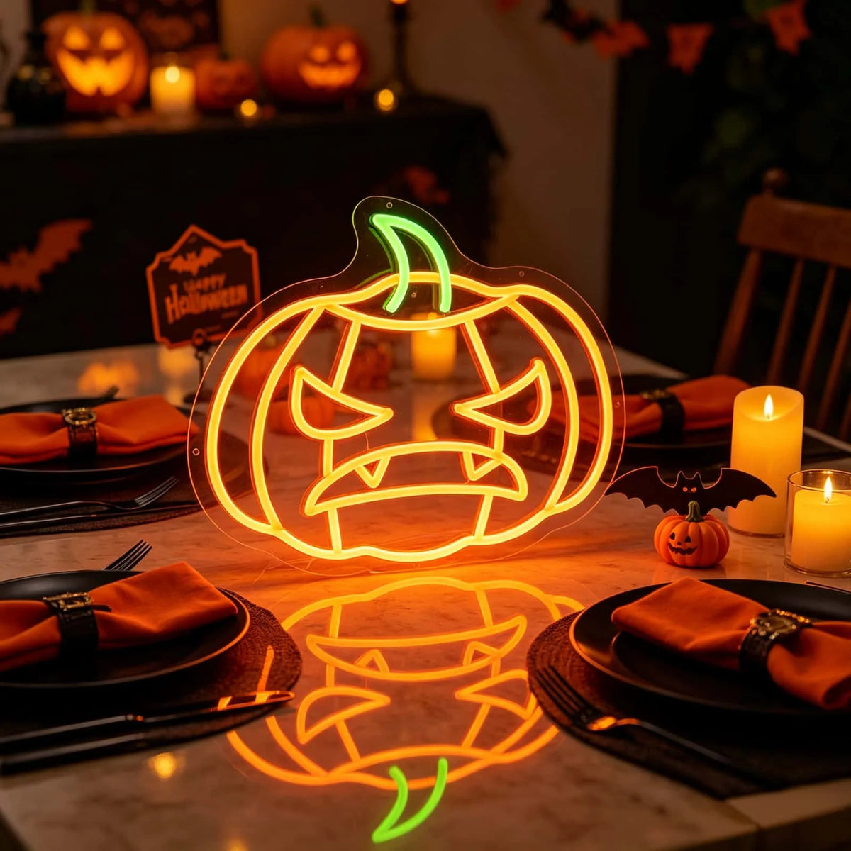 Pumpkin Neon Sign LED Neon Light for Wall Decor