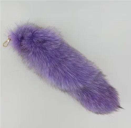 Natural Fox Fur Tail Keychain Cosplay Accessory