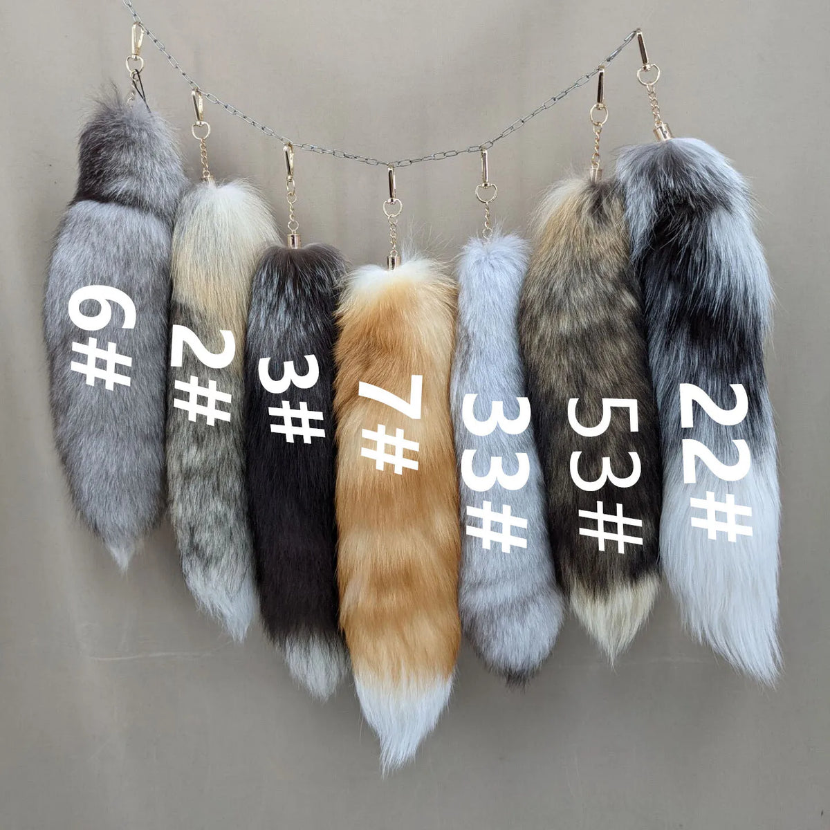 Natural Fox Fur Tail Keychain Cosplay Accessory