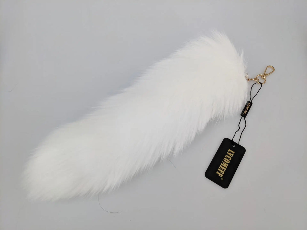 Natural Fox Fur Tail Keychain Cosplay Accessory