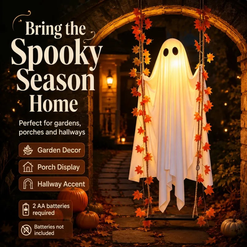 LED Ghost Halloween Decoration Swinging Hanging Lamp Glowing Wizard Light for Bar Party Halloween Props