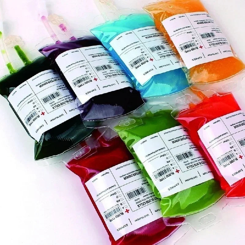 Simulation IV Blood Bags Drink Container Props Halloween Cosplay