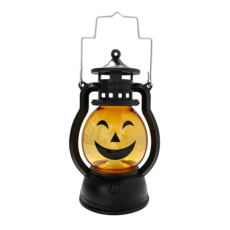 Vintage Pumpkin LED Hurricane Lantern Halloween Cosplay