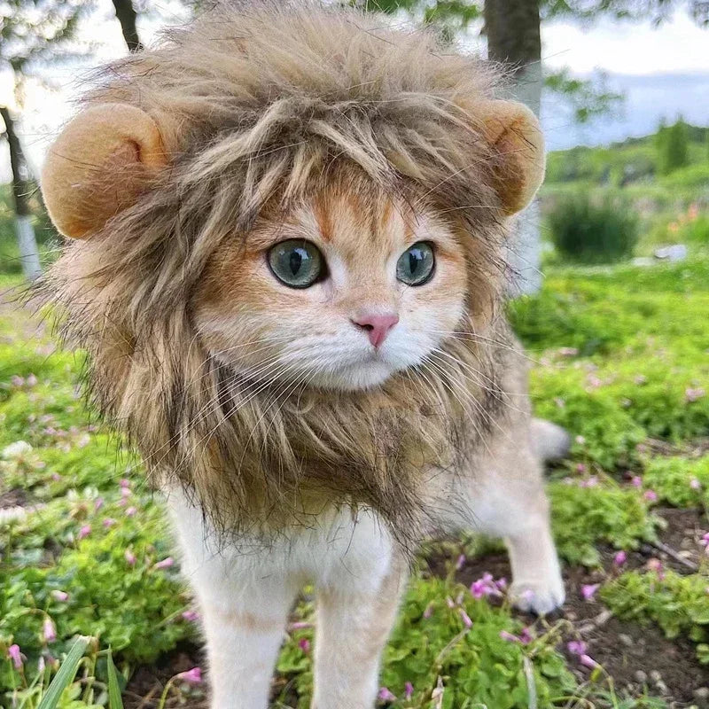 Lion Mane Hat Cat Dog Halloween Cosplay