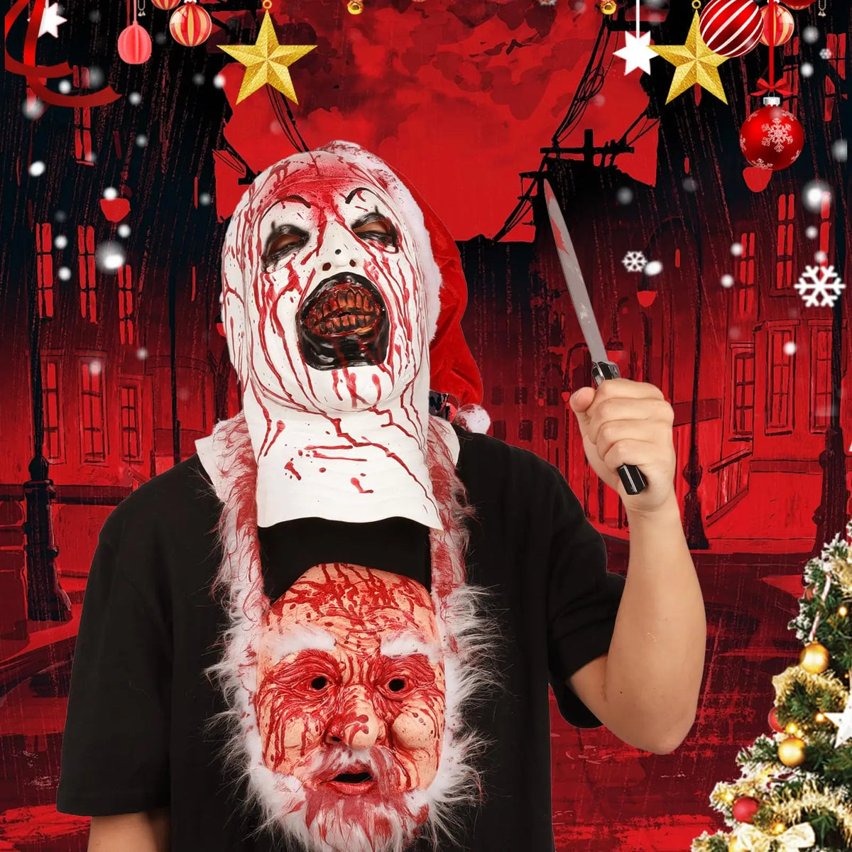 Horror Art The Clown Bloody Killer Mask Halloween Cosplay