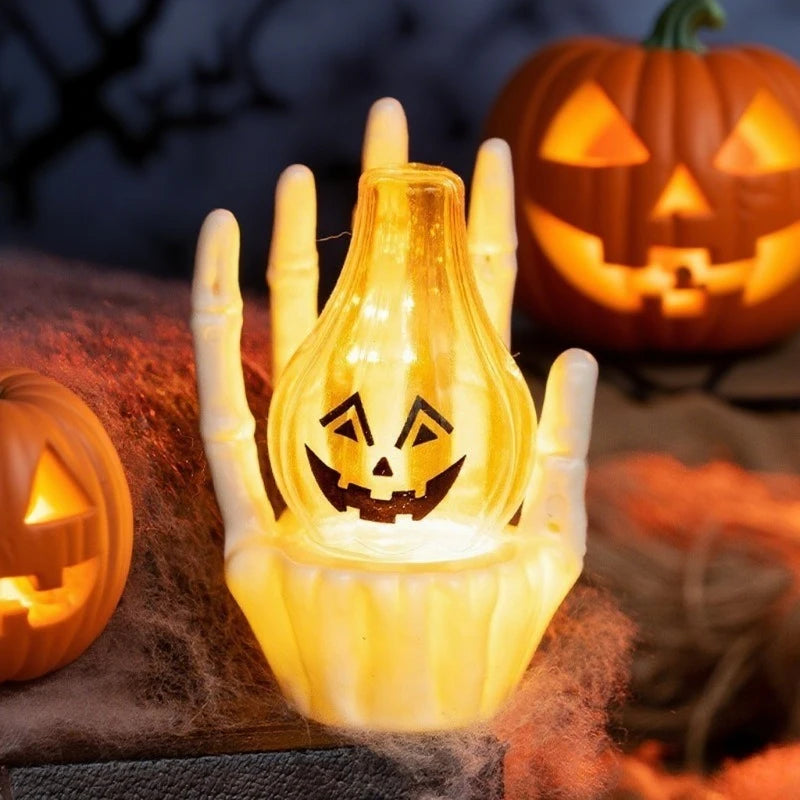 Pumpkin Light Ghost Hand Table Decoration Halloween Cosplay