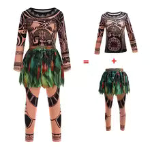Kids Maui Tattoo Costume Set Halloween Cosplay