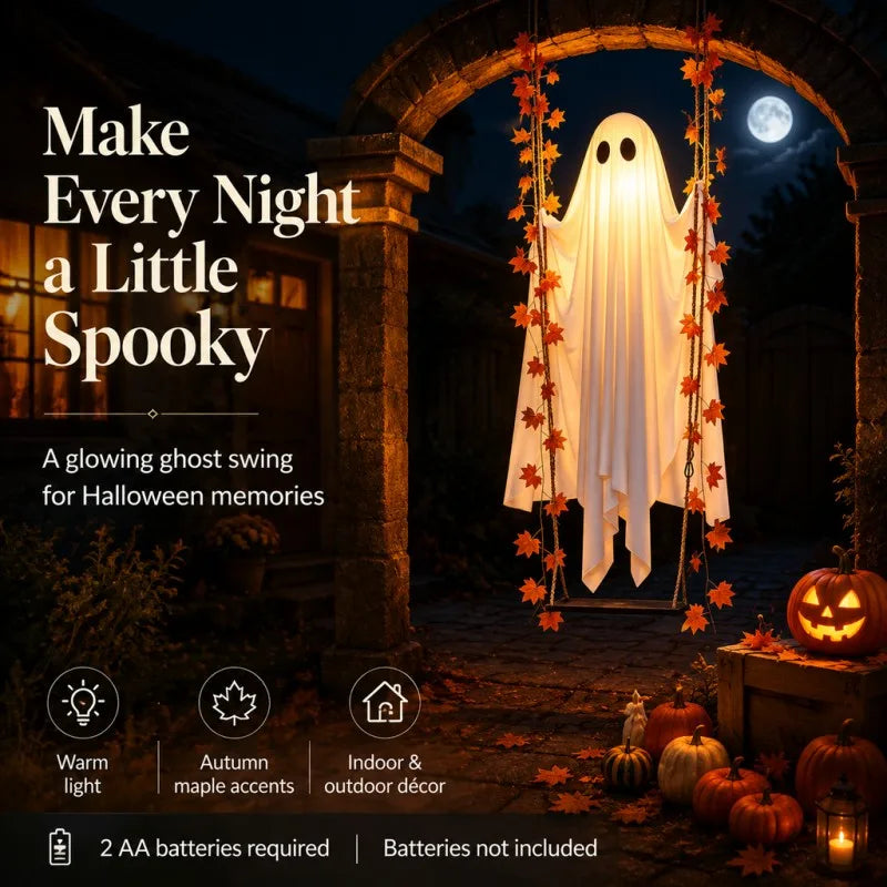 LED Ghost Halloween Decoration Swinging Hanging Lamp Glowing Wizard Light for Bar Party Halloween Props