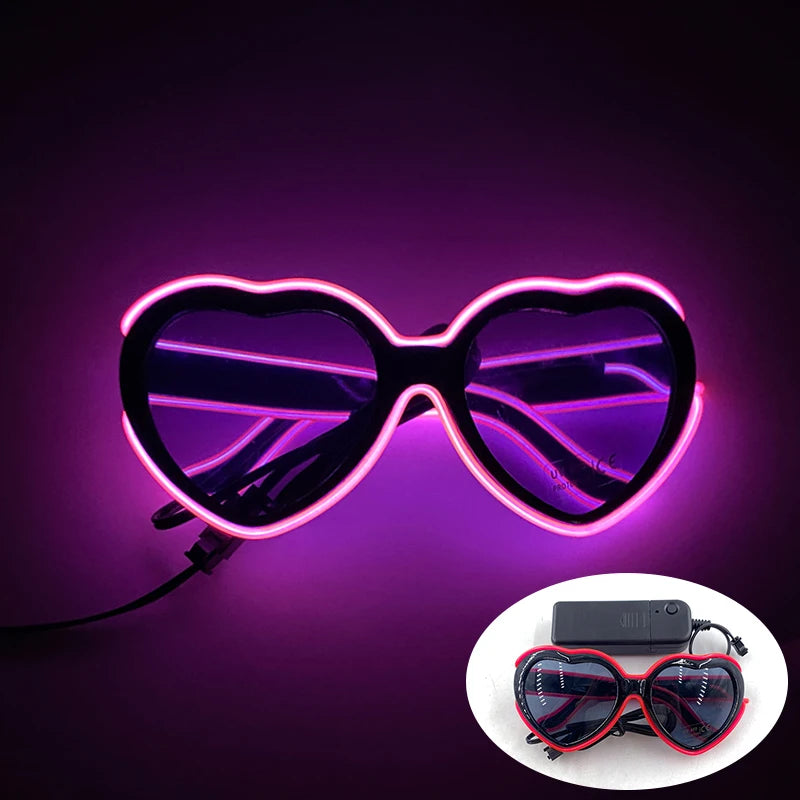 Luminous LED Alien Sunglasses Neon ET Glasses Props Halloween Cosplay