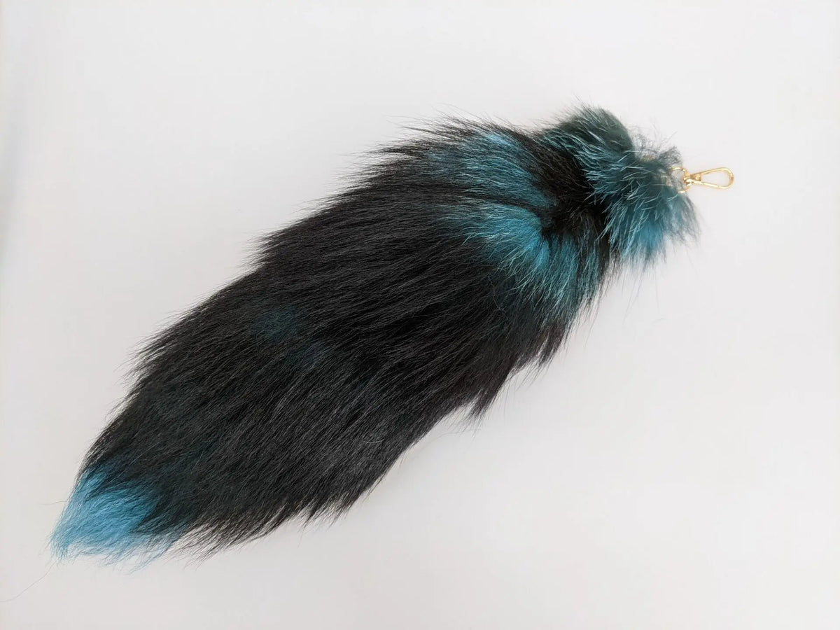 Natural Fox Fur Tail Keychain Cosplay Accessory