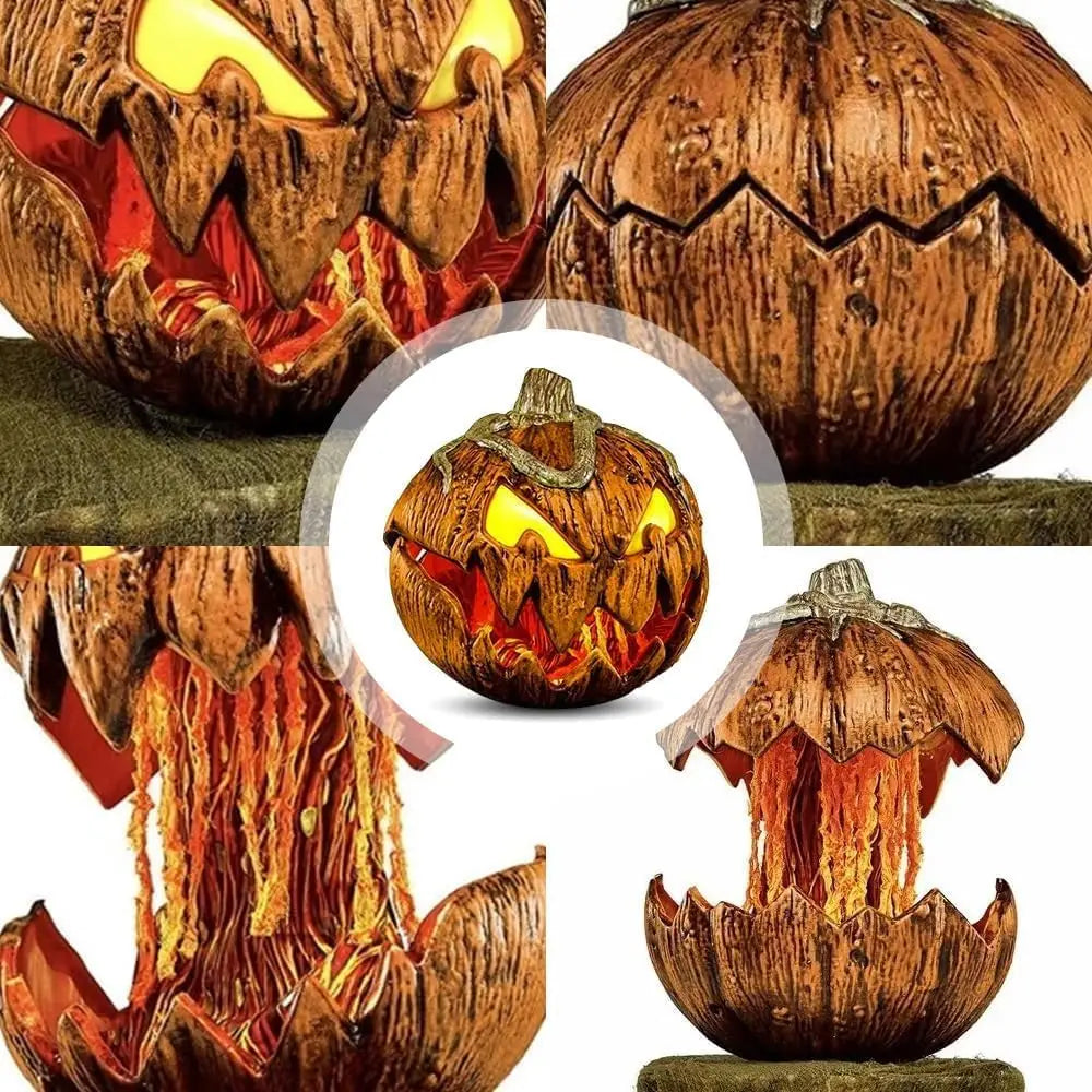 Halloween Pumpkin Lighting Extendable Lantern Halloween Decor,Mouth Open Halloween Pumpkin Lights Scary Party Decorations
